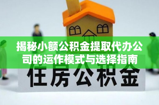 南岸揭秘小额公积金提取代办公司的运作模式与选择指南