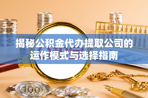 南岸揭秘公积金代办提取公司的运作模式与选择指南