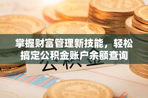 南岸掌握财富管理新技能，轻松搞定公积金账户余额查询