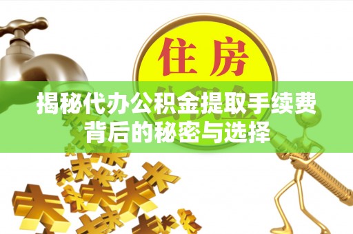 南岸揭秘代办公积金提取手续费背后的秘密与选择